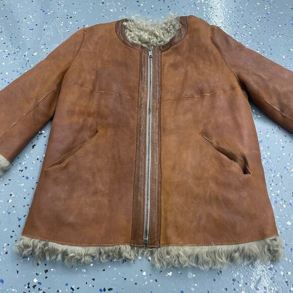 INÈS & MARÉCHAL 100% Lambskin double faced quarter sleeve coat size 36 - Picture 6 of 16